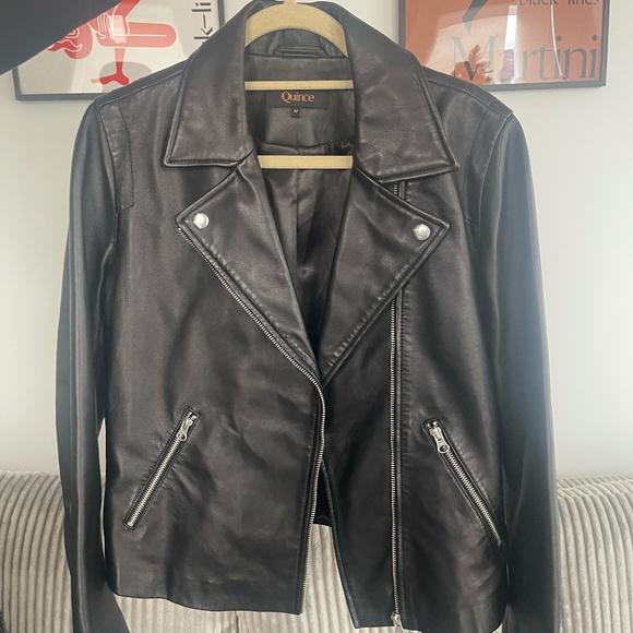 Washed Leather Biker Jacket - Picture 2 of 6